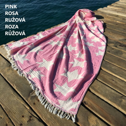 Plážová osuška 90x170 cm Star ružová