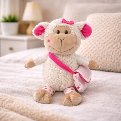 Plyšák - Plyšová hračka / vankúš OVEČKA 30cm ružová