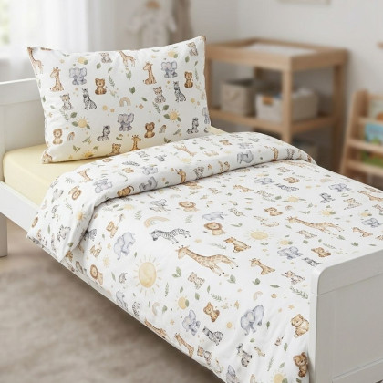 Posteľné obliečky do postieľky 160 A so zvieratkami
