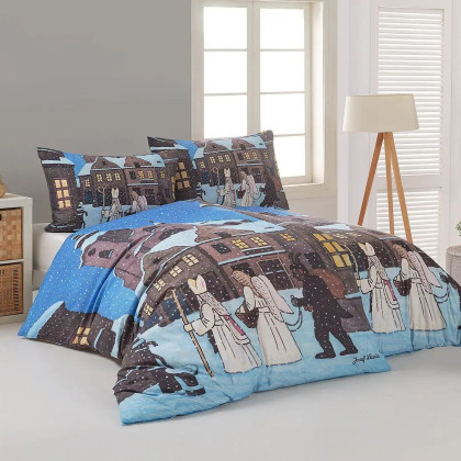 Posteľné návliečky JOSEF LADA Mikuláš, anjel a čert