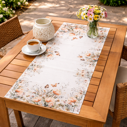 Svieži obrus - šerpa 40x90 cm cm s kvietkami 6102