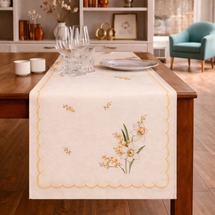 Gobelínová šerpa - behúň 40x100 cm Amber narcisy