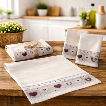 Bavlnená kuchynská utierka 5165 srdiečka