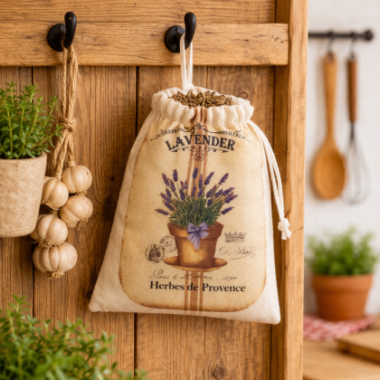 Vrecko na bylinky 20x30 cm – Levanduľa 35