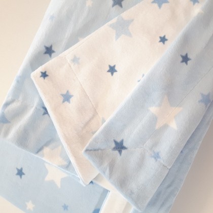 Detská deka MOON 110x140cm, modrá s hviezdičkami