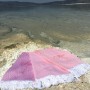 Plážová osuška / pléd 100x180cm Plameniak Flamingo somon
