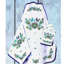 Kuchynská zástera folklór modrá Kuchynská zástera folklór modrá