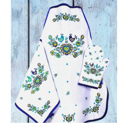 Kuchynská zástera folklór modrá Kuchynská zástera folklór modrá