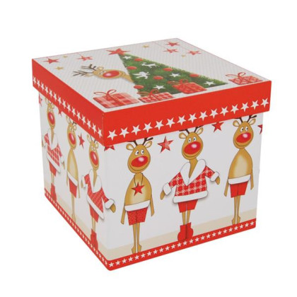 Dóza na vianočné pečivo Sob Rudolph 13x13 cm