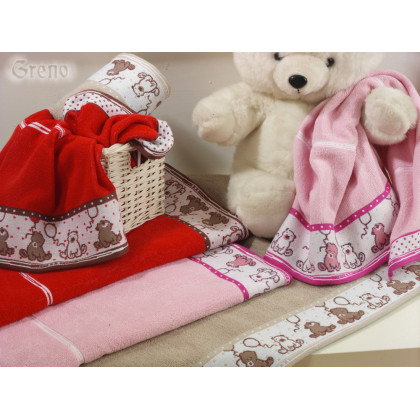 Detské uteráky Sweet bear - červené Detské uteráky Sweet bear - červené