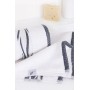 BORNEO uteráky, osušky - biele s antracitovou bordúrou