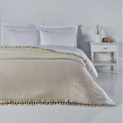 Jemný tkaný prehoz na pohovku aj posteľ SIRTI natur 200x240 cm