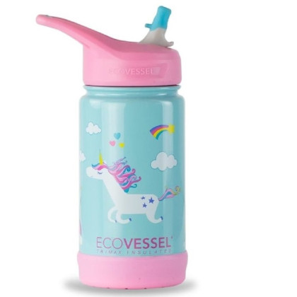 Detská termofľaša Eco Vessel FROST so sklápacím sosákom 350 ml - UNICORN
