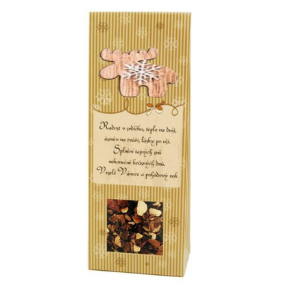 Čaj Vianočná vločka, drevený sobík 50gr. ovocný Čaj Vianočná vločka, drevený sobík 50gr. ovocný